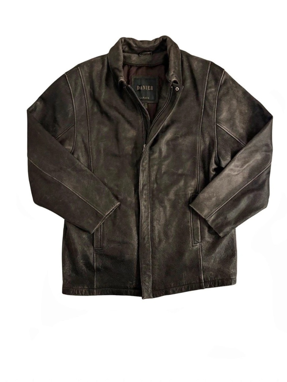 1990’s Danier Distressed Leather Jacket - Ash